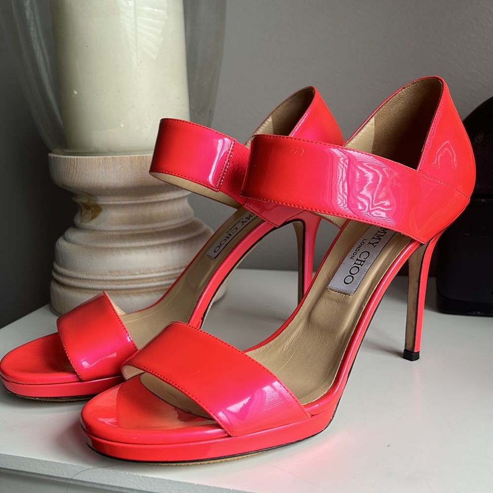 Jimmy Choo patent leather D’Orsay pumps iridescent pink 39.5 - Picture 2 of 10